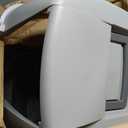 IRIS USA Cat Litter Box Large with Front Door Flap, Covered Enclosed Litter Box Enclosure with Scoop, Handle & Buckles for Portability & Privacy, Hidden Litter Pan, Gray