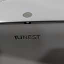 funest Bathroom Trash Can, 3.3 Gallon Slim Trash Can with Lid, Adsorption Garbage Can with Press-Top Lid, Small White Narrow Plastic Trash Bin for Bathroom, Office, Bedroom, Living Room