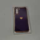 LeYi for Samsung Galaxy S21 FE Case: with Tempered Glass Screen Protector [2 Pcs]+ Full Camera Lens Protection,Love Heart Plating Luxury Soft TPU Shockproof Case for Samsung Galaxy S21 FE,Brown