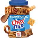 Traditional Chex Mix, Original Recipe, Resealable Tub, 20 oz | Corn & Wheat Chex, Rye Chips, Squiggle Breadsticks, Pretzels, 50% Less Fat than Regular Potato Chips (EXP 04/24/27)