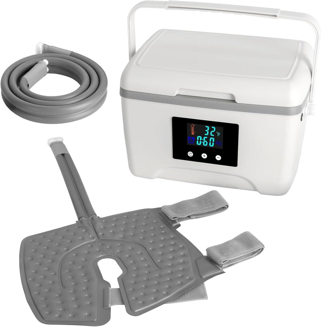 Ice Machine for Knee After Surgery, 9 Quarts Cold Therapy Machine with Timer & Circulation, Portable Cryotherapy for Knee Replacement, Post-Surgery Swelling Relief, Sprains Recovery