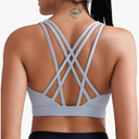 RUNNING GIRL Sports Bras for Women, Medium-High Impact Running Strappy Sports Bra with Removable Pads Size L
