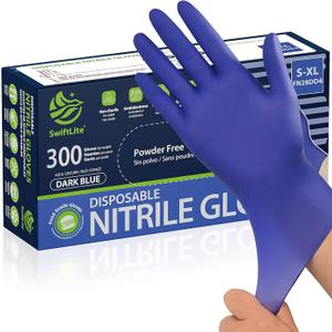 SWIFTLITE Disposable Nitrile Gloves, Food Safe, Latex-Free Powder-Free, Kitchen Rubber Gloves for Cooking and Cleaning, Medium