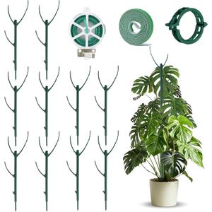 10pack Adjustable Plant Support Pole Stackable Indoor/Outdoor Support Pole with Clamps, Suitable for Supporting Monstera and Climbing Plants, Garden Accessories, Perfect Replacement for Plant Stakes