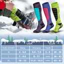 Hylaea Merino Wool Ski Socks, Cold Weather Socks for Snowboarding, Snow, Winter, Thermal Knee-high Warm Socks, Hunting (Large, Multi Colors (3 Pairs))