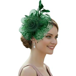 Fascinators Hats for Women Vintage Tea Party Hat Fancy Dress Headwear Feather Fascinator for Weddings Racing Events