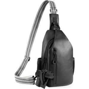 Tactical CCW Sling Bag for Men & Women - Premium Vegan Leather Concealed Carry Holster Crossbody Bag, Anti-Theft Pack with Adjustable Guitar Strap (Fits iPad 11, iPhone 16 Pro Max)