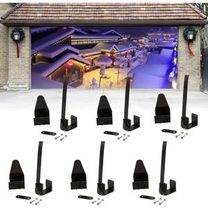 Garage Door Banner Clamps, Christmas Garage Door Banner Clips, Garage Door Hardware Kit, Garage Door Installation Kit, Christmas Garage Door Cover Hanging Hooks Tools 6pcs