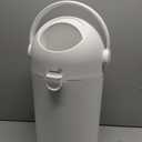 Grownsy Baby Diaper Pail, Odor-Locking Roll-Top Design, No Special Bag Required, One-Handed Use & Compact Design, Eco-Friendly Diaper Trash Can, Newborn Essentials, White