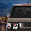 2 x I Love My Tesla, Not The CEO Magnet Decal (Large 5x3.7in), Funny Anti-Elon Musk Decal for Cars - Durable, Waterproof and Reusable, Anti Elon Tesla Club Car Magnet.