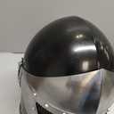 Viking Visored Barbuta Battle Knight Helmet Black Medieval Helm Armor SCA LARP Replica Costume Rustic Vintage Home Decor Gifts