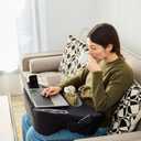 TabCouchCaddy Lap Desk Pillow - Cushioned Lap Pillow for Reading, Gaming, Work & Travel, Soft & Portable Laptop Desk for Bed, Couch, or Car, Ergonomic Support for Laptops & Tablets (Black)