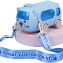 Portable Water Cup In Bus Shape With Strap For Sports School 16.9 Oz Reusable Water Bottles