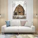 Yihui Arts Old Barn Canvas Wall Art with Textured Rustic Painting Vertical Pictures for Living Room Bedroom Bathroom Decor, 48"L x 36"W