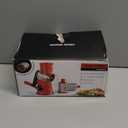 LucGee Rotary Cheese Grater with Handle - 3 in 1 Cheese Shredder Rotary Grater Stainless Steel Handheld, Vegetable Slicer for Fruit, Cheese, Nuts(Red)