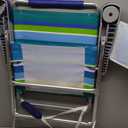 Rio Brands 17" Extended Height 4-Position Folding Beach, Camping, Lawn Chair, Blue/White/Green