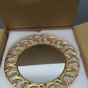 MAONAME 13" Gold Charger Plates Set of 6, Mirror Charger for Dinner Plates, Plastic Plate Chargers with Entwined Swirl Rim, Round Chargers for Table Setting, Wedding