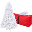 6ft White Artificial Christmas Tree, Arbol de Navidad with 1000 Branch Tips, Fake Christmas Tree, Premium Spruce Xmas Tree with Fold-Able Metal Base Stand