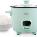 DASH Mini Rice Cooker Steamer with Removable Nonstick Pot, Keep Warm Function & Recipe Guide, .5 Quart, for Soups, Stews, Grains & Oatmeal - Aqua