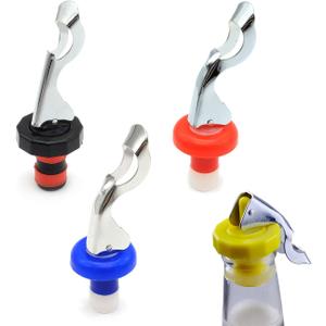 Wine Stoppers, Food-safe Silicone Bottle Stoppers, Expanding Manual Beverage Stopper, Reusable Wine Bottle Corks, Creates Airtight Seal, Assorted Colors 4 Pack (Assorted)