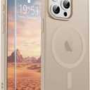 SUPFINE Magnetic for iPhone 15 Pro Case(Compatible with MagSafe)(Military Grade Drop Protection) Slim Translucent Matte Shockproof with Anti-Fingerprint Phone Case,Desert Gold