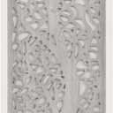 Madison Park Laurel Wall Art - Laser Cut Carved Botanical Tree Branches, Genuine Fir Wooden Framed, Rustic Finish - Modern Farmhouse Dcor for Living Room, Ready to Hang Panel, 12 x 36, Natural Grey