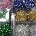 Lyrow 12 Pcs Glitter Christmas Ball Ornament Set Christmas Ball Bulk Xmas Sequin Foam Hanging Ornament Decorative Hanging for Tree Party Holiday Decor(Red, Blue, Green, Gold, Silver, Pink)