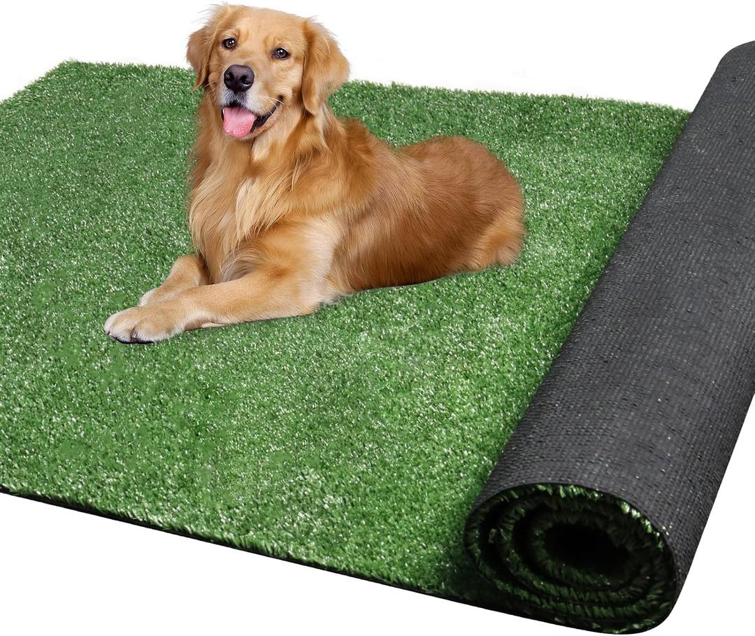 0.4 inch Weidear Short Artificial Grass Turf 5X8FT, Synthetic Turf Lawn, Indoor Outdoor Green Fake Grass Rug Mat, Garden Balcony Grass Rug with Drainage Holes, Customized Sizes (5FTX8FT)