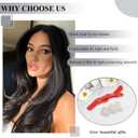 FREEMEIGE 20 Inch Black Hair Extensions Straight Layered Clip in Hair Extensions for Women Synthetic Heat Resistant
