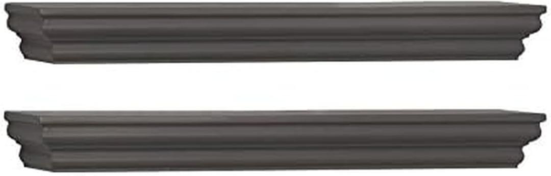 MELANNCO Floating Wall Mounted Moulding Shelf Set of 2 Gray - 5238439 (Grey)