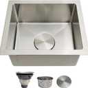 13 Inch Bar Sink Undermount Delironexu 18 Gauge Stainless Steel Small Kitchen Sink, 13"x15"x7" Small Bar Sinks, Single Bowl Wet bar sink with Brushed Finish for Outdoor, RV, and Prep Use