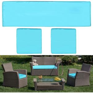 3 Pcs Outdoor Cushion Covers Patio Cushion Replacement Covers 2 Covers 18 x 18 x 2 and 1 Cover 42 x 18 x 3 for Patio Furniture Outdoor Washable Water Resistant for Couch Garden Sofa (Teal Blue)