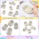 56 Set Wooden Easter Eggs Filler Tokens Wood Reward Tokens Bulk Easter Egg Hunt Token Basket Stuffer Gift for Adult with 56-color Plastic Eggshell for Basket Stuffers Family Spring Party