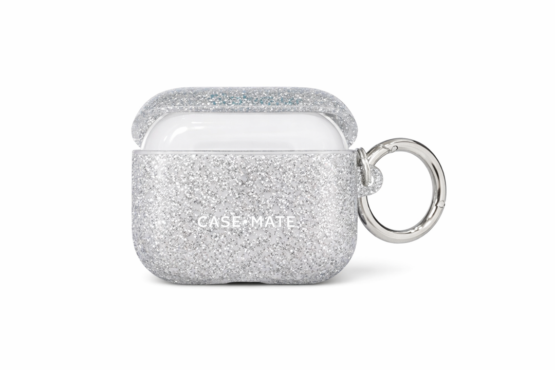 Case-Mate Protective AirPod Pro Case Cover, Soft Silicone Cover with Keychain Ring for Men and Women, Compatible with Apple AirPods Pro, Front LED Visible - Twinkle Stardust