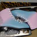 Nattork Figure Skates Excellence Stainless Steel Blades Ice Figure Skating with Enhanced Support Strength Performance and Ultimate Comfort for Youth and Adult (Women's 6 / Men's 5, BLUE&PINK)