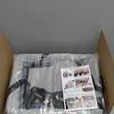 JOEJOY Deluxe Dog Booster Seat with Sturdy Metal Frame and Safety Leash for Small Pets up to 20 lbs - Portable Puppy Dog Car Seat with Thick Cushion and Storage Pockets for Small Dogs (Grey)