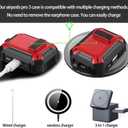 Protective Case for AirPods Pro 3, Secure Lock Cover with Carabiner, Shockproof Full-Body Case Compatible with AirPods Pro 3rd Generation, Black Red