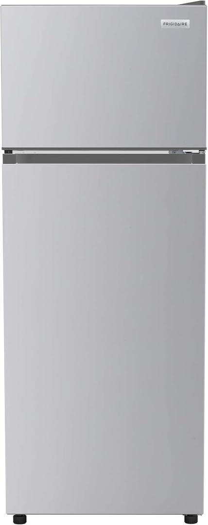 Frigidaire, 2 Door Apartment Size Refrigerator with Freezer, 7.5 cu ft, Adjustable Spill-Proof Shelves, Crisper Bins, Platinum Silver, Garage Ready
