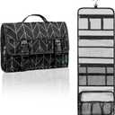 PAVILIA Travel Hanging Toiletry Bag for Women Men, Large Capacity Makeup Bag Kit, Waterproof Cosmetic Storage Organizer Case for Bathroom Shower