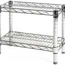 Shelving Inc. 12" d x 18" w Chrome Wire Shelving with 2 Tier Shelves, Weight Capacity 800lbs Per Shelf
