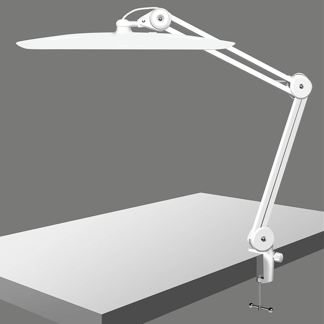 3500 Lumen Led Nail Desk Lamp, 38W Nail Tech Light Dimmable Task Lamp for Home Office Beauty Salon Workbench, Shadowless Nail Desk Light - 20 Inches Luxury White (Universal Manicure Table Clamp)