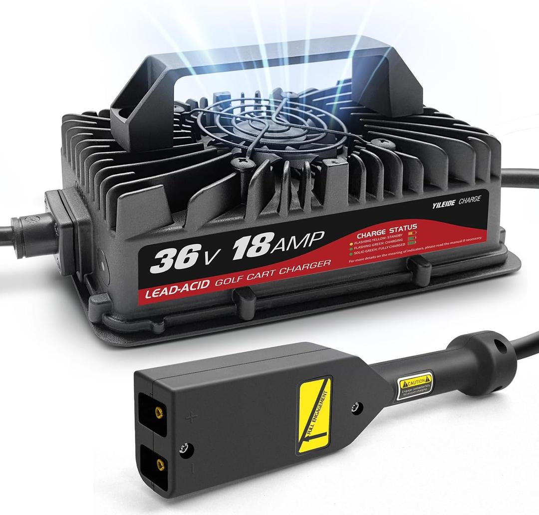 YIleide 36 Volt Golf Carts Battery Charger for 18 AMP with 2-pin D Style Plug