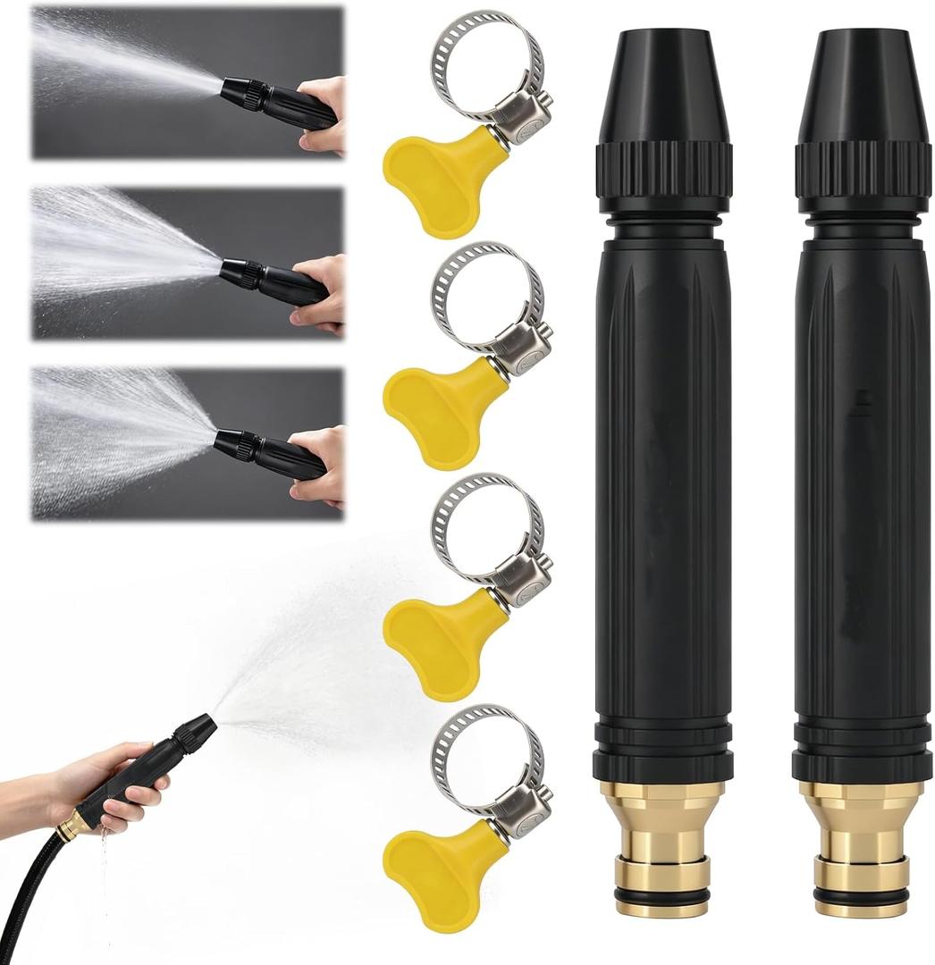 Home High-Pressure Car Wash Water Gun with Booster Nozzle and Hose, High Pressure water Hose Nozzle for Watering Plants and Vegetables,Pressure Washer 2pc