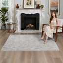 Valenrug 9x12 Area Rug, High Low Pile Washable Rugs for Living Room Grey
