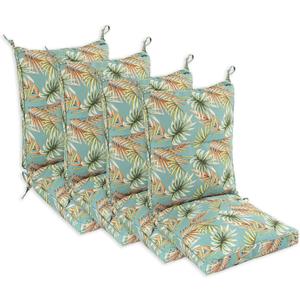 Set of 4 Outdoor Dining Chair Cushions, Comfort Patio Seating Cushions, 44 x21x4.5 inch, Single Welt and Zipper (Verdant Leaf Canopy)