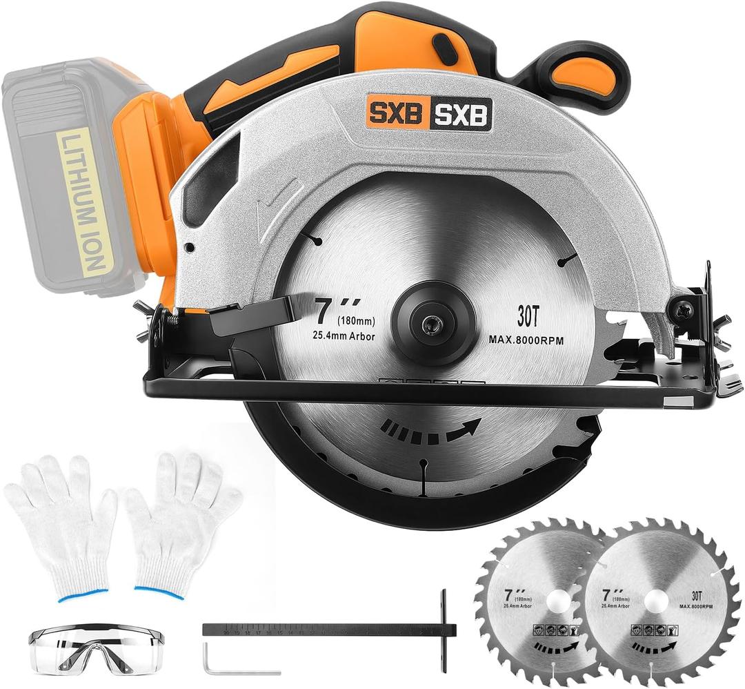 Circular Saw for DeWalt 20V Max Battery, 7-1/4-Inch Blade, 8000 RPM, Brushless Cordless Circular Saw Kit for Cutting Wood PVC (Battery Not Included)