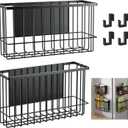 Laundry Room Organization & Storage Magnetic Basket Shelf Dryer Ball Lint Bin File Holder Container for Fridge & Washer Organization