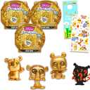 Disney Doorables Gold Peek Collector 3 Pack - Bundle with 3 Disney Doorables Mini Peek Gold Figures for Kids and Adults Plus Stickers, More | Disney Mini Figures