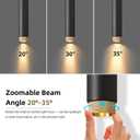 OKELI Modern Black LED Pendant Light for Kitchen Island, 3 Pack Dimmable Zoomable Pendant, Adjustable Beam Angle, 3 Color Temps 2700K/4000K/6000K, Mini Hanging Light for Bar or Bedroom, 7W 15"
