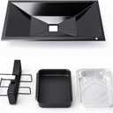 99251 Grease Tray Set with Catch Pan Holder - 10-Pack Drip Pan Liners, Replacement for Weber Spirit 200/210/500 Series (Side Control), Genesis Silver A Grill Parts for 85897 7515